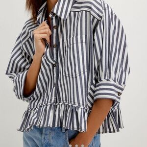 We The Free Bailey Stripe Shirt in Nautical Navy Combo